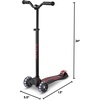 image:imageMicro Kickboard  Maxi Deluxe Pro LED Kids Scooter for Ages 512  Children up to 110 lbs  3 Wheel LeantoSteer Design  ChopperStyle Handlebar  Wide PU LED Wheels  Swiss DesignBlackRed