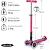 image:imageMicro Kickboard  Maxi Foldable LED Kids Scooter for Ages 512  Children up to 110 lbs  3 Wheel LeantoSteer Design  Adjustable T Bar  Smooth Ride Motion Activated PU LED Wheels  Swiss DesignNeon Ultra PinkPurple