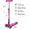 image:imageMicro Kickboard  Maxi Foldable LED Kids Scooter for Ages 512  Children up to 110 lbs  3 Wheel LeantoSteer Design  Adjustable T Bar  Smooth Ride Motion Activated PU LED Wheels  Swiss DesignShocking Pink