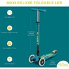 image:imageMicro Kickboard  Maxi Foldable LED Kids Scooter for Ages 512  Children up to 110 lbs  3 Wheel LeantoSteer Design  Adjustable T Bar  Smooth Ride Motion Activated PU LED Wheels  Swiss DesignPetrol Green