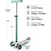 image:imageMicro Kickboard  Maxi LED Kids Scooter for Ages 512  Children up to 110 lbs  3 Wheel LeantoSteer Design  Adjustable T Bar  Smooth Ride Motion Activated PU LED Wheels  Swiss DesignMint
