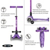 image:imageMicro Kickboard  Mini Foldable LED Kids Scooter for Ages 25  Children up to 110 lbs  3 Wheel LeantoSteer Design  Adjustable T Bar  Smooth Ride MotionActivated PU LED Wheels  Swiss DesignPurple LED Wheels