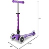 image:imageMicro Kickboard  Mini Foldable LED Kids Scooter for Ages 25  Children up to 110 lbs  3 Wheel LeantoSteer Design  Adjustable T Bar  Smooth Ride MotionActivated PU LED Wheels  Swiss DesignPurple LED Wheels