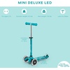 image:imageMicro Kickboard  Mini LED Kids Scooter for Ages 25  Children up to 110 lbs  3 Wheel LeantoSteer Design  Adjustable T Bar  Smooth Ride Motion Activated PU LED Wheels  Swiss DesignAqua