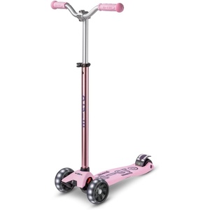 image:imageMicro Kickboard  Maxi Deluxe Pro LED Kids Scooter for Ages 512  Children up to 110 lbs  3 Wheel LeantoSteer Design  ChopperStyle Handlebar  Wide PU LED Wheels  Swiss DesignRose