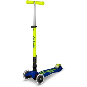image:imageMicro Kickboard  Maxi Foldable LED Kids Scooter for Ages 512  Children up to 110 lbs  3 Wheel LeantoSteer Design  Adjustable T Bar  Smooth Ride Motion Activated PU LED Wheels  Swiss DesignNeon Canary Yellow