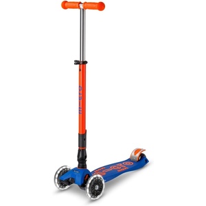 image:imageMicro Kickboard  Maxi Foldable LED Kids Scooter for Ages 512  Children up to 110 lbs  3 Wheel LeantoSteer Design  Adjustable T Bar  Smooth Ride Motion Activated PU LED Wheels  Swiss DesignNeon Blaze Orange