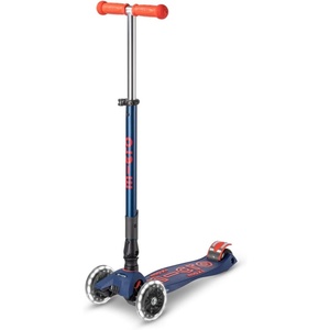 image:imageMicro Kickboard  Maxi Foldable LED Kids Scooter for Ages 512  Children up to 110 lbs  3 Wheel LeantoSteer Design  Adjustable T Bar  Smooth Ride Motion Activated PU LED Wheels  Swiss DesignNavy BlueRed
