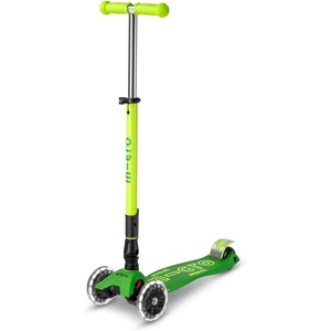 image:imageMicro Kickboard  Maxi Foldable LED Kids Scooter for Ages 512  Children up to 110 lbs  3 Wheel LeantoSteer Design  Adjustable T Bar  Smooth Ride Motion Activated PU LED Wheels  Swiss DesignNeon Parrot Green
