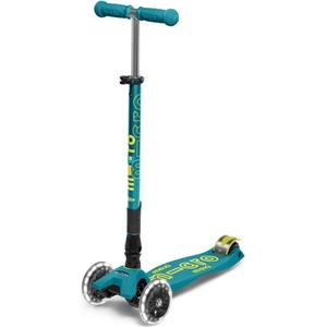 image:imageMicro Kickboard  Maxi Foldable LED Kids Scooter for Ages 512  Children up to 110 lbs  3 Wheel LeantoSteer Design  Adjustable T Bar  Smooth Ride Motion Activated PU LED Wheels  Swiss DesignPetrol Green