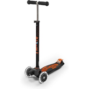 image:imageMicro Kickboard  Maxi LED Kids Scooter for Ages 512  Children up to 110 lbs  3 Wheel LeantoSteer Design  Adjustable T Bar  Smooth Ride Motion Activated PU LED Wheels  Swiss DesignBlackOrange