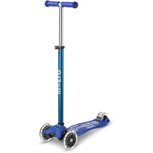 image:imageMicro Kickboard  Maxi LED Kids Scooter for Ages 512  Children up to 110 lbs  3 Wheel LeantoSteer Design  Adjustable T Bar  Smooth Ride Motion Activated PU LED Wheels  Swiss DesignBlueWhite