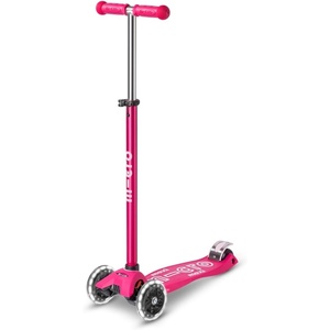 image:imageMicro Kickboard  Maxi LED Kids Scooter for Ages 512  Children up to 110 lbs  3 Wheel LeantoSteer Design  Adjustable T Bar  Smooth Ride Motion Activated PU LED Wheels  Swiss DesignPink
