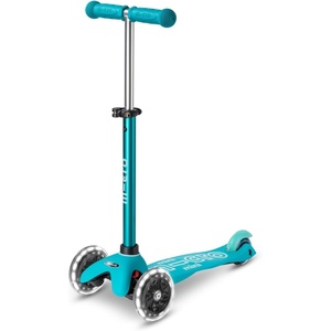 image:imageMicro Kickboard  Mini LED Kids Scooter for Ages 25  Children up to 110 lbs  3 Wheel LeantoSteer Design  Adjustable T Bar  Smooth Ride Motion Activated PU LED Wheels  Swiss DesignAqua