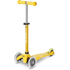 image:imageMicro Kickboard  Mini LED Kids Scooter for Ages 25  Children up to 110 lbs  3 Wheel LeantoSteer Design  Adjustable T Bar  Smooth Ride Motion Activated PU LED Wheels  Swiss DesignYellow