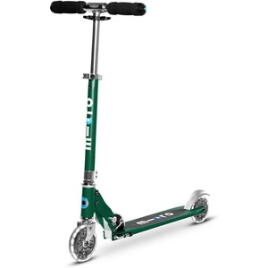 image:imageMicro Kickboard  Sprite Foldable LED Kid amp Teen Scooter for Ages 6  Children up to 220 lbs  2 Wheel  Travel Ready  Adjustable T Bar  Smooth Ride Motion Activated PU LED Wheels  Swiss DesignGreen