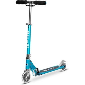 image:imageMicro Kickboard  Sprite Foldable LED Kid amp Teen Scooter for Ages 6  Children up to 220 lbs  2 Wheel  Travel Ready  Adjustable T Bar  Smooth Ride Motion Activated PU LED Wheels  Swiss DesignOcean Blue