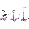 image:imageMicro Kickboard  Mini 3in1 Deluxe Toddler Scooter for Ages 15  RideOn with Removable Parent Push Bar  3 Wheel LeantoSteer Design  Adjustable T Bar  Smooth Ride PU Wheels  Swiss DesignPurple
