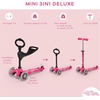 image:imageMicro Kickboard  Mini 3in1 Deluxe Toddler Scooter for Ages 15  RideOn with Removable Parent Push Bar  3 Wheel LeantoSteer Design  Adjustable T Bar  Smooth Ride PU Wheels  Swiss DesignPink