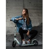 image:imageMicro Kickboard  Speed Deluxe Foldable Scooter for Teens amp Adults  Riders up to 220 lbs  2 Wheel  180 mm PU Wheels  Adjustable ChopperStyle Handlebar  Smooth Quiet Ride  Swiss DesignClay