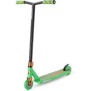 image:imageChilli Critter  Quality Freestyle Extreme Intermediate and Beginner Park Stunt Scooter for Ages 8 110 mm Wheels Spider IHC Compression SystemGreenChameleon