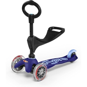 image:imageMicro Kickboard  Mini 3in1 Deluxe Toddler Scooter for Ages 15  RideOn with Removable Parent Push Bar  3 Wheel LeantoSteer Design  Adjustable T Bar  Smooth Ride PU Wheels  Swiss DesignBlue