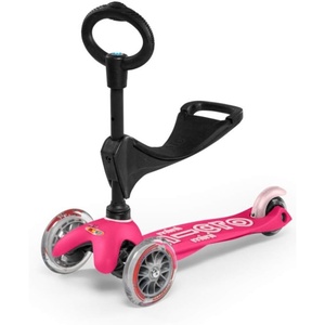 image:imageMicro Kickboard  Mini 3in1 Deluxe Toddler Scooter for Ages 15  RideOn with Removable Parent Push Bar  3 Wheel LeantoSteer Design  Adjustable T Bar  Smooth Ride PU Wheels  Swiss DesignPink