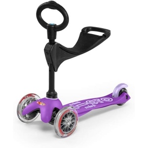 image:imageMicro Kickboard  Mini 3in1 Deluxe Toddler Scooter for Ages 15  RideOn with Removable Parent Push Bar  3 Wheel LeantoSteer Design  Adjustable T Bar  Smooth Ride PU Wheels  Swiss DesignPurple