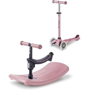 image:imageMicro Kickboard  Mini Rock amp Go LED 6in1 Toddler Scooter amp Rocker for Ages 16  Convertible RideOn Rocker amp Scooter  MotionActivated PU LED Wheels  Adjustable TBar  Swiss DesignDusty Rose